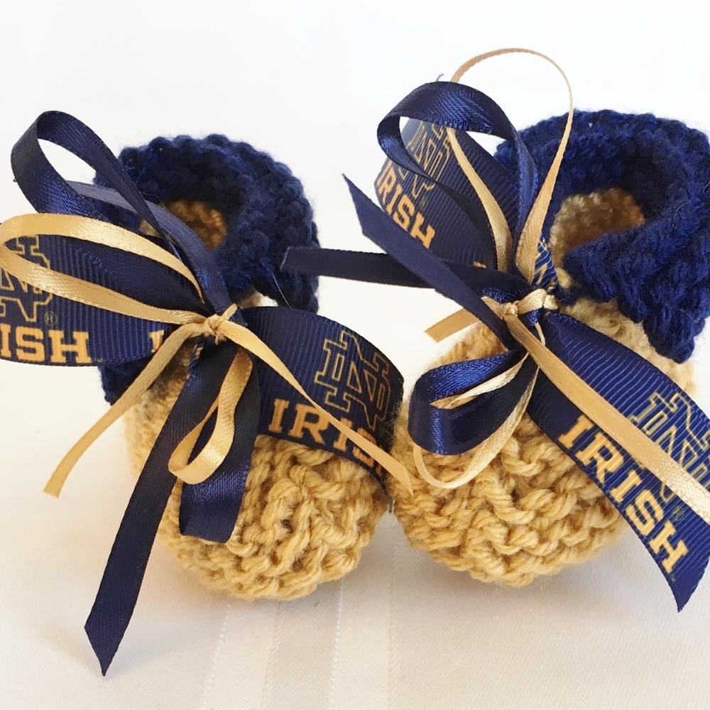 Notre Dame FIGHTING IRISH Handmade Baby Booties *NEW*